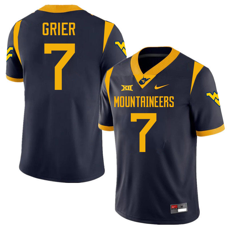 Will Grier WVU Jersey,West Virginia Mountaineers #7 Will Grier Jersey Youth College-Navy